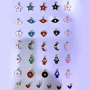 CZ7898 Chic mini Enamel Gold Plated Evil Turkish Eye Hamsa Hand Star Crescent Bracelet Charm Pendants