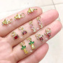 CZ8452 Mini Cubic zirconia animal charms jewelry accessories Tiny Cute cz micro pave crab shrimp sea horse charms