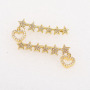 EC1473 Boho Style CZ Earrings, Women's Rainbow Diamond CZ Heart Star Charm Dangle Crawl Earrings,Beautiful Jewelry For Girls