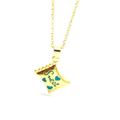 NM1186 NEW 18K gold plated brass enamel candy sweet heart charms pendant necklace