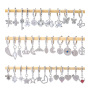 EC1763 Dainty Mini 18k Gold Silver Plated CZ Micro Pave Angel Wing Bee Star Heart Butterfly Flower Charm Huggies Hoop Earrings