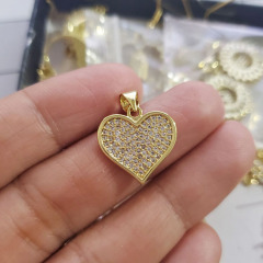 CZ8273 New Cubic Zirconia CZ Micro Pave Love Heart Pendant,Valentine's Day Jewelry supplies