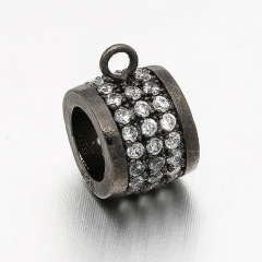 CZ7998  3 Rows Diamond Spacer Beads with Bail ,CZ Micro pave Spacer Beads with Loop Ring for Hanging Charm