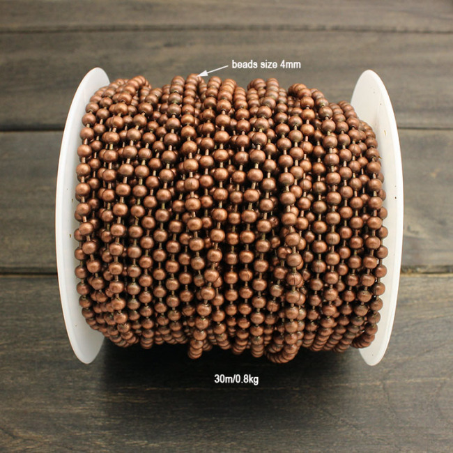 BCL1154 Unique 4MM Bronze Bradde Chains,Ball Chain Finding For Necklaces Jewelry