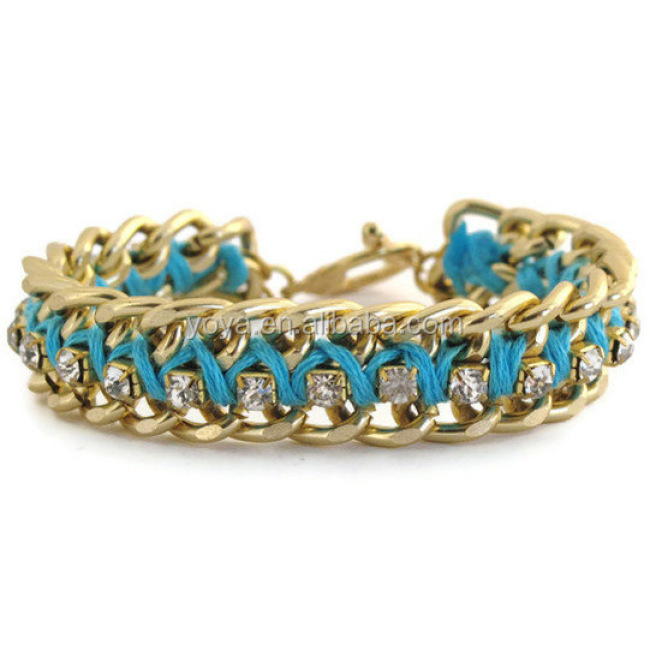 LC0728 rhinestone pave chain link bracelets wholesale