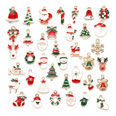JF3802 Assorted Rainbow Enamel Multi Colored Xmas Christmas Tree Santa Claus Gift Charms for Jewelry Making