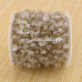 BCL1137 Hot sale clear crystal quartz chips beaded chains,wire wrapped rosary chains