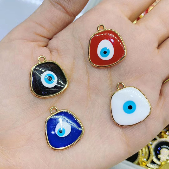 JS1523 Newest Gold Plated Enamel turkey Evil Eyes Charm Pendants Spiritual Religious Jewelry Supplies