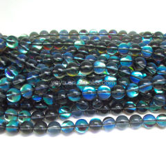 SB6366 Blue flashy sparkly synthetic moonstone beads