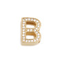 CZ7835 CZ Micro Gold Diamond Alphabet Letter Initial Slider Charms for Wristband