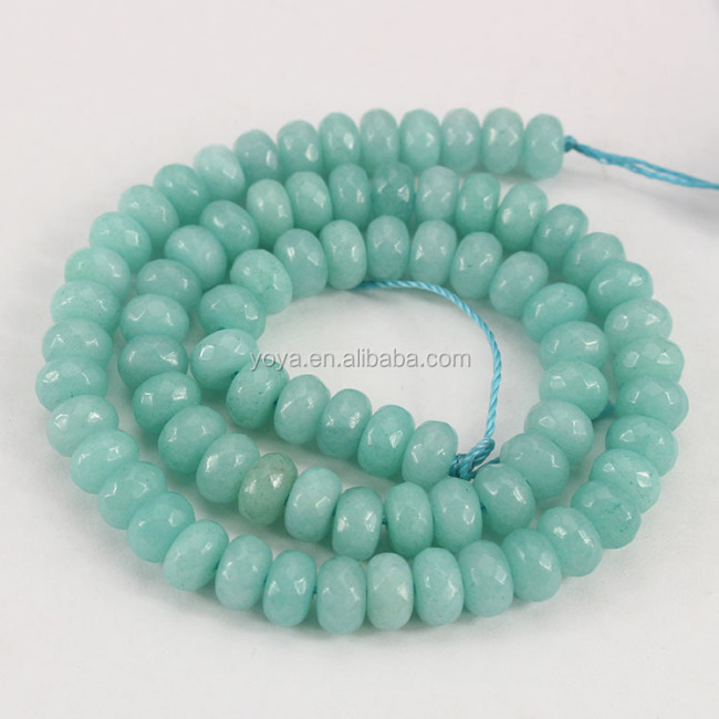 MJ3141 Hot sale ammazonite jade gemstone faceted rondelle beads