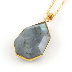 JF6889 Wholesale labradorite rectanngle teardrop pendants,fashion labradorite triangle spike pendants