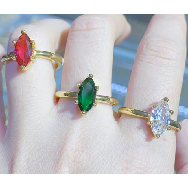 RM1321 Fashion CZ paved 18k Gold Plated Marquise Square Diamond Cubic Zirconia CZ Micro Pave Solitaire Rings  for Ladies
