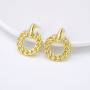 Wholesale Fashion 18K Gold Plated Brass Ear Jewelry Hoop Studs Huggies Minimals Cuff Simple Earring, women's gift