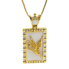 NZ1274 Fashion Custom Tarot Card  Butterfly Pendant Charm Necklace