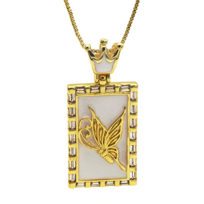 NZ1274 Fashion Custom Tarot Card  Butterfly Pendant Charm Necklace