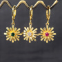 EC1810 Fashion Dainty 18K Gold Multicolor Women Zircon CZ Snowflake Huggies Holiday Earring For Ladies