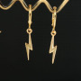EM1182 Simple Minimalist Tiny 18k gold plated  star crescent moon heart lightning charm huggie hoop earrings for women