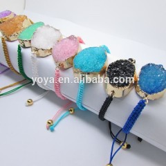 BRH1264 Wholesale multicolor Druzy Macrame Bracelet,druzy braided bracelet
