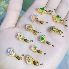 CZ8445 Gold Silver Plated CZ Zircon Pinch Bails Pendant Bail Jewelry Making Supplies, Necklace Jewelry Bails