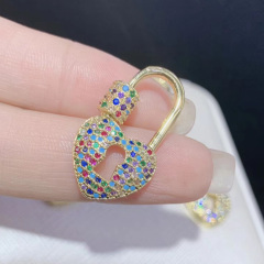 CZ7840 New Chic Enameled Jewelry Charm Pendant New Enamel Rainbow Square shape Screw Clasps Locks
