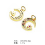 CZ7946 Dainty Mini Small Multicolor Cubic Zirconia Heart Charm,Tiny Rainbow CZ Planet Star Moon Celestial Charm