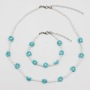S11054 Chic Dainty Thin Mini Seed Beaded Daisy Flower Pattern Bracelet and Necklace Jewelry Set for Women Girls
