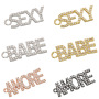 CZ8111 New Dainty Diamond CZ Micro Pave Letter Words Babe Charms for Bracelet