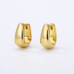 18K Gold Plated Brass Fashion Chic Dainty Earrings For Women Girls, Ear Jewelry cuff Hoop Huggies Earring, Simple Earrings