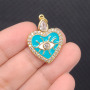 CZ8395 18k Gold Plated CZ diamond pave enamel evil eye heart charms Pendants