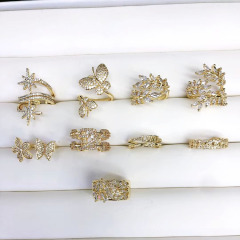 RM1130 Chic 18k Gold Plated Bling Crystal Butterfly Finger Rings for ladies,Diamond Zircon CZ Micro Paved Leaf Rings for women RM1130 Chic 18k Gold Plated Bling Crystal Butterfly Finger Rings for ladies,Diamond Zircon CZ Micro Paved Leaf Rings for women