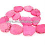 TB0094 Pink Turquoise Stone Nugget Slab Beads