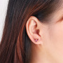 EC1792 Valentine's Day Jewelry Gift, Gold CZ Stud Earrings,Dainty CZ Diamond Heart Charm Stud Earrings