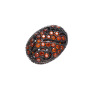 CZ8064 New Gunmetal Plated Cubic Zirconia Beads, Micro Pave Flat Oval Spacer Beads For Bracelet Beads