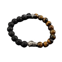 BRU0734 lava & tigereye beaded buddha head bracelet,fashion Astrology bracelet BRU0734 lava & tigereye beaded buddha head bracelet,fashion Astrology bracelet