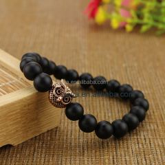 BRO0807 fashion glass bead animal owl head bracelet