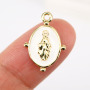 CZ7983 Chic Enamel Gold Plated Mary Saint the Christian Religion Medal Jewelry Charm Pendants