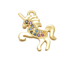 CZ7920 Chic CZ Diamond Micro Pave Horse Unicorn Pegasus Charm Pendant