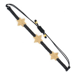 BG1090 Chic Loom Miyuki Seed Beads Bracelet Gold Star Adjustable Amulet Charm Bracelet