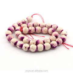 SB6671 Cream Stone beads with Purple Accents,Faceted Creamy White Gemstone Beads