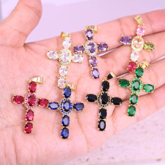 CZ8531 Fine 18K Gold Plated Crystal CZ Diamond Pave Cross Charm Pendants,Cubic Zirconia Inlaid Cross Catholic Pendant CZ8531 Fine 18K Gold Plated Crystal CZ Diamond Pave Cross Charm Pendants,Cubic Zirconia Inlaid Cross Catholic Pendant