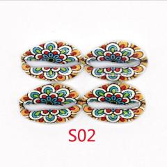 JF8717 Enameled Cowry Shell Charms Beads, Sliced Shells,Painted Alloy Seashell Cowries