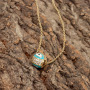 NZ1302 18K Gold Enamel Turkish Evil Eyes Ball Stainless Steel Chain Protection Necklace