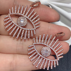 CZ7433 Custom design Cubic Zirconia micro cz pave Evil  Eyes charms ,Fashion jewelry brass Zircon cz Evil Eyes Pendants