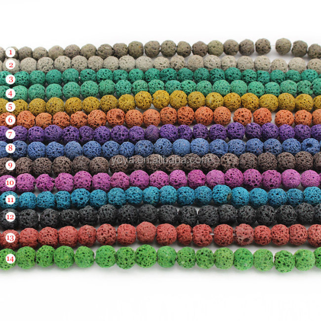 LB1016 In Bulk colorful Volcanic rock lava round beads,multicolor lava beads