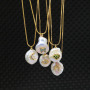 NZ1066 Chic Dainty CZ Micro Pave Crescent Horseshoe Heart Natural Freshwater Pearl Pendant Necklace