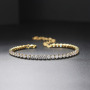 AS1017 Gold Plated Zubic Zirconia CZ Diamond Pave Tennis Chain Anklets Ankle Bracelets adjustable anklets for Woman Ladies