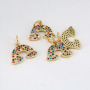 CZ7933 Dainty Mini Small Multicolor CZ Charm,Tiny Cubic Zirconia Dancing Girl Heart Rainbow Charm