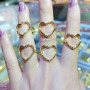 RM1195 Fashion 18k Gold Plated CZ Micro Pave Heart Cross Crown Stack Rings for Ladies