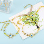 BC1387 New Design Gold CZ Paved Enamel Turkish Evil Eyes Wish Protection Bracelet with Paperclip Chain